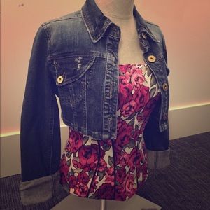 Floral White House Black Market Bustier